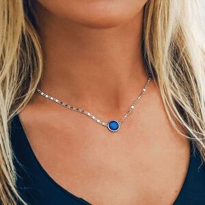 Hippie Love Mood Necklace Silver Necklace with Color Changing Circle Pendant